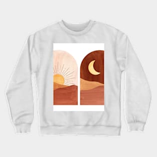 Boho terracotta day and night Crewneck Sweatshirt